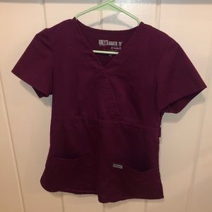 XS Greys Anatoly Maroon Scrub Top